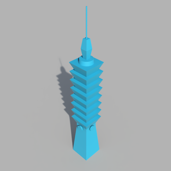 (SKY-000002-A) Solid Skyscraper Model